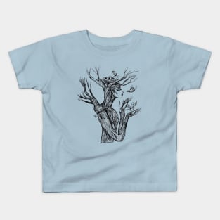 Tree Woman with Branch Arms Kids T-Shirt